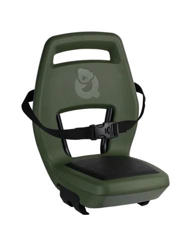 Kinderzitje achter Qibbel 6+ Junior 6+ met voetsteunen, gordel en beschermplaat - groen/zwart