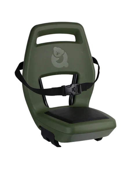 Kinderzitje achter Qibbel 6+ Junior 6+ met voetsteunen, gordel en beschermplaat - groen/zwart