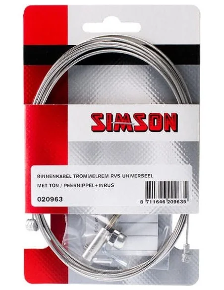 Simson Trommelrem Binnenkabel universeel 2.25mtr - RVS