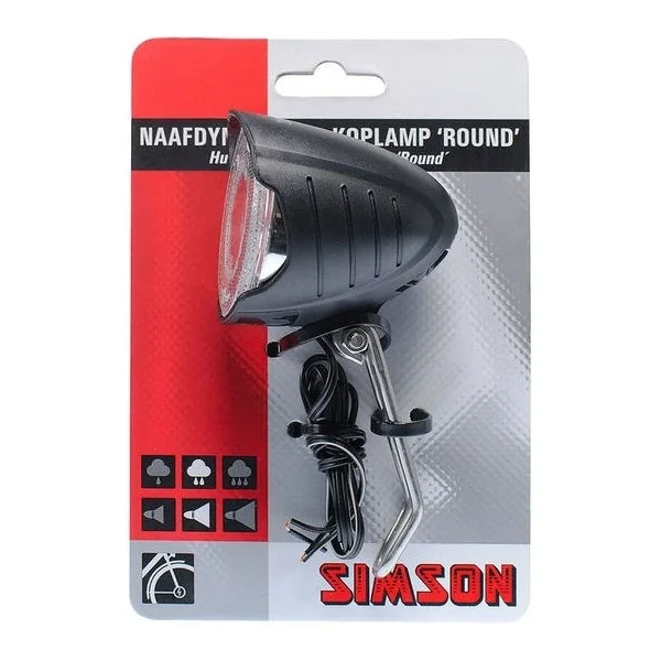 Simson Koplamp LED "Round" voor naafdynamo