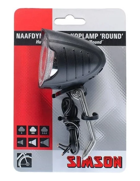 Simson Koplamp LED "Round" voor naafdynamo