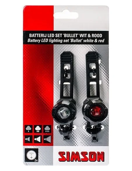 Simson Battery LED Verlichtingsset "Bullet" 2.5/1.5 Lux