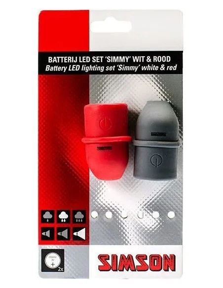Simson Verlichtingsset LED ''Simmy'' - zwart/rood (batterij)