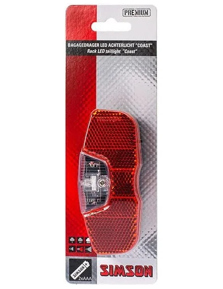 Batterij bagagedrager achterlicht Simson Coast 1 LED On/Off