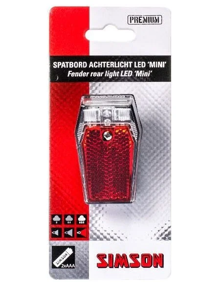 Simson Achterlicht voor spatbord "Mini" - batterij