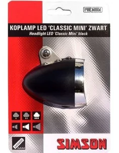 Simson Koplamp Voorvork ''Classic Mini'' - zwart