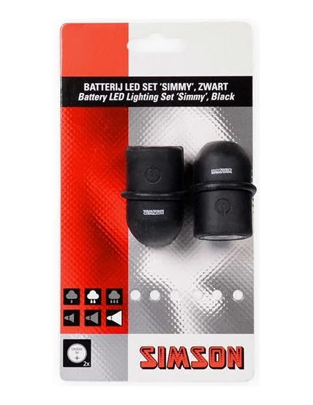 Simson Batterij LED set ''Simmy'' - zwart/zwart