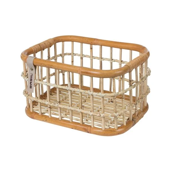 Rotan fietsmand Basil Green Life Medium 18 liter 39 x 29 x 22 cm - natural bruin