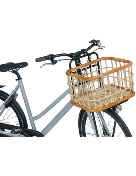 Rotan fietsmand Basil Green Life L 30 liter 46 x 35 x 28 cm - natural bruin