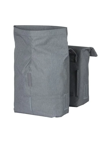 Dubbele fietstas Basil City 28 tot 32 liter 30 x 18 x 49 cm - grey melee