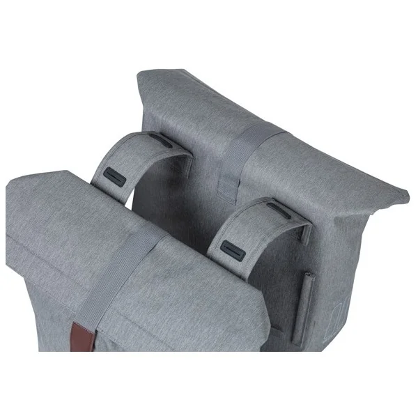 Dubbele fietstas Basil City 28 tot 32 liter 30 x 18 x 49 cm - grey melee
