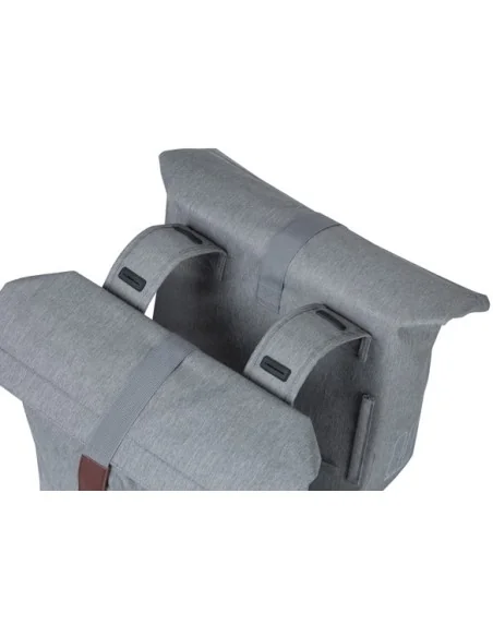Dubbele fietstas Basil City 28 tot 32 liter 30 x 18 x 49 cm - grey melee