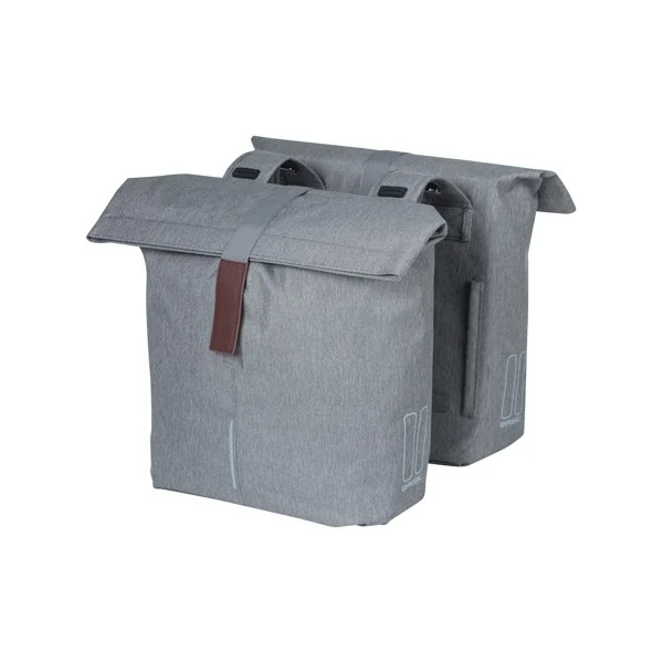 Dubbele fietstas Basil City 28 tot 32 liter 30 x 18 x 49 cm - grey melee