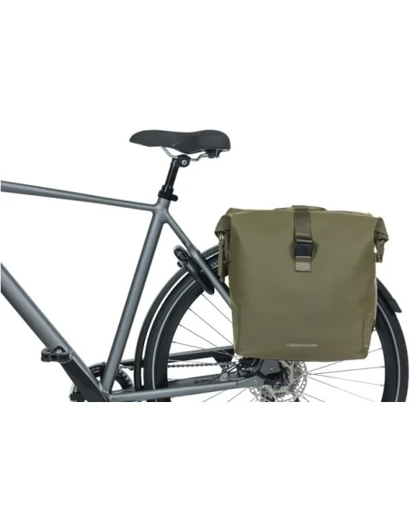 Dubbele fietstas Basil SoHo Nordlicht 41 liter 31 x 13 x 37 cm - mosgroen