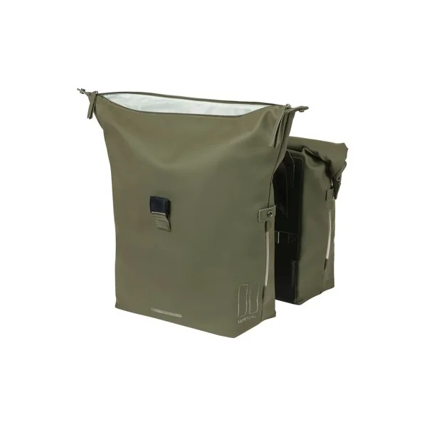 Dubbele fietstas Basil SoHo Nordlicht 41 liter 31 x 13 x 37 cm - mosgroen