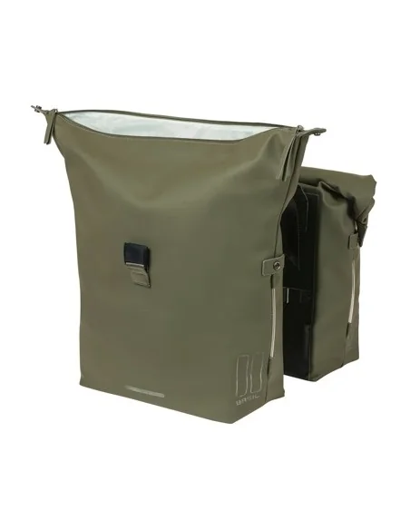 Dubbele fietstas Basil SoHo Nordlicht 41 liter 31 x 13 x 37 cm - mosgroen