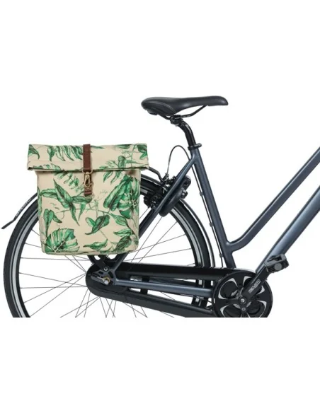Dubbele fietstas Basil Ever-Green 28 tot 32 liter 28 x 16 x 35 cm - sandshell beige