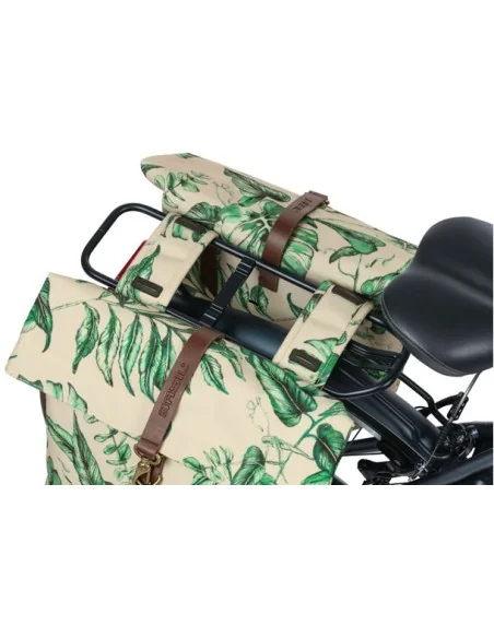 Dubbele fietstas Basil Ever-Green 28 tot 32 liter 28 x 16 x 35 cm - sandshell beige