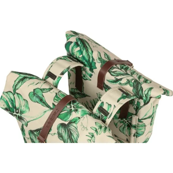 Dubbele fietstas Basil Ever-Green 28 tot 32 liter 28 x 16 x 35 cm - sandshell beige