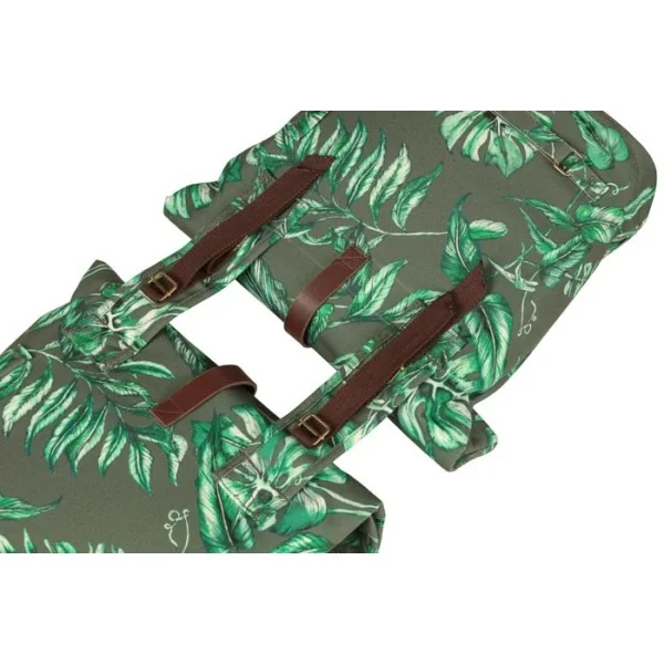 Dubbele fietstas Basil Ever Green 28 tot 32 liter 28 x 16 x 35 cm - thyme groen