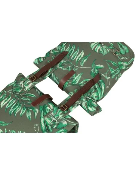 Dubbele fietstas Basil Ever Green 28 tot 32 liter 28 x 16 x 35 cm - thyme groen