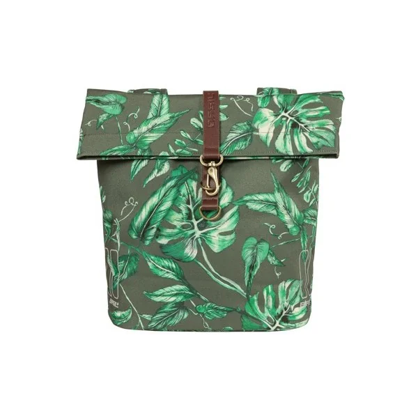 Dubbele fietstas Basil Ever Green 28 tot 32 liter 28 x 16 x 35 cm - thyme groen