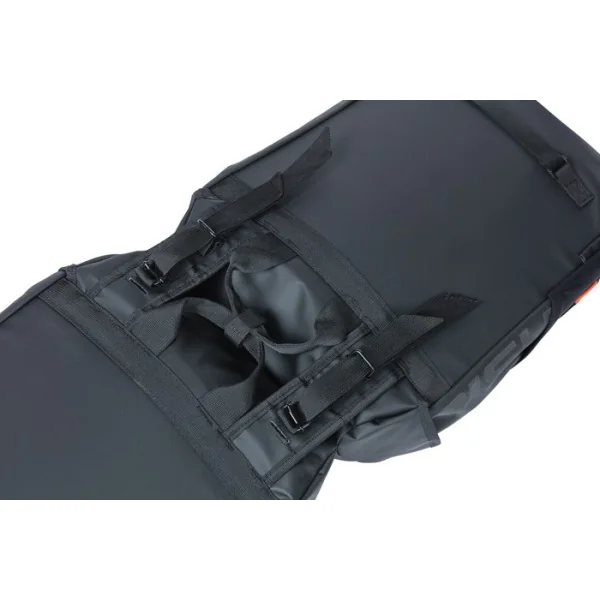 Dubbele fietstas Basil Miles Tarpaulin 34 liter 34 x 16 x 43 cm - zwart/oranje