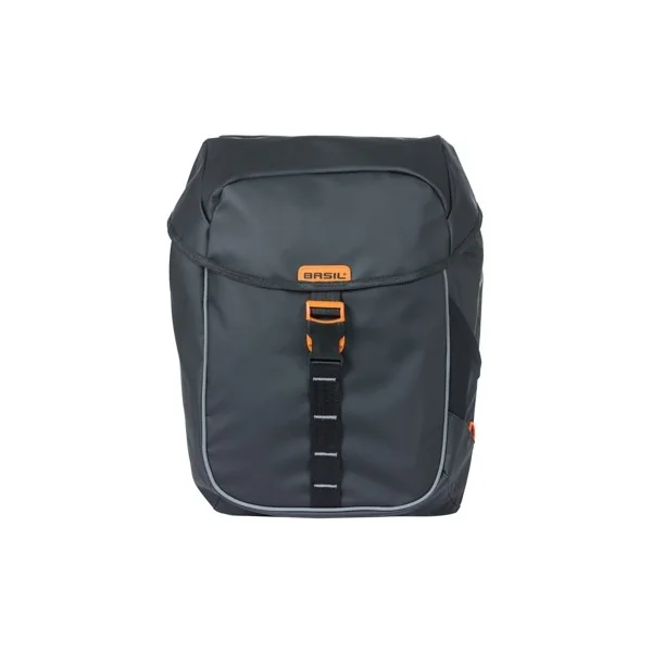 Dubbele fietstas Basil Miles Tarpaulin 34 liter 34 x 16 x 43 cm - zwart/oranje