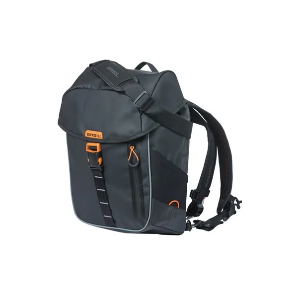 Fietsrugzak Basil Miles Tarpaulin 17 liter 31 x 17 x 44 cm - zwart/oranje