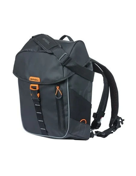 Fietsrugzak Basil Miles Tarpaulin 17 liter 31 x 17 x 44 cm - zwart/oranje