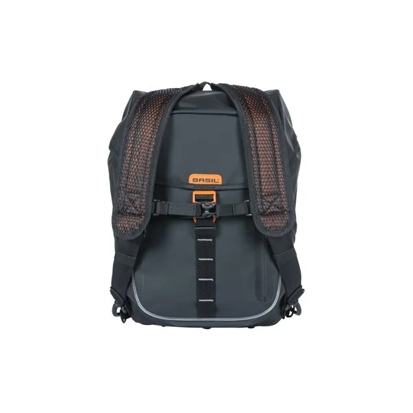 Fietsrugzak Basil Miles Tarpaulin Nordlicht 17 liter 31 x 17 x 44 cm - zwart/ oranje