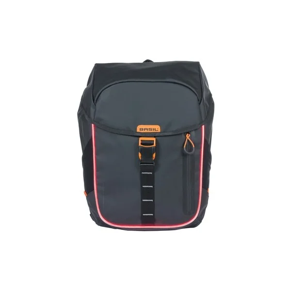 Fietsrugzak Basil Miles Tarpaulin Nordlicht 17 liter 31 x 17 x 44 cm - zwart/ oranje