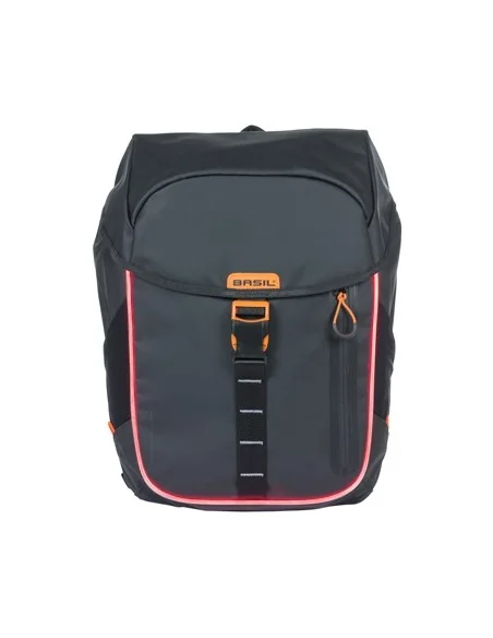 Fietsrugzak Basil Miles Tarpaulin Nordlicht 17 liter 31 x 17 x 44 cm - zwart/ oranje