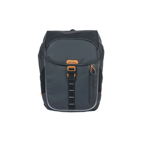 Fietsrugzak Basil Miles Tarpaulin Nordlicht 17 liter 31 x 17 x 44 cm - zwart/ oranje