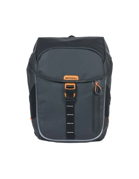 Fietsrugzak Basil Miles Tarpaulin Nordlicht 17 liter 31 x 17 x 44 cm - zwart/ oranje