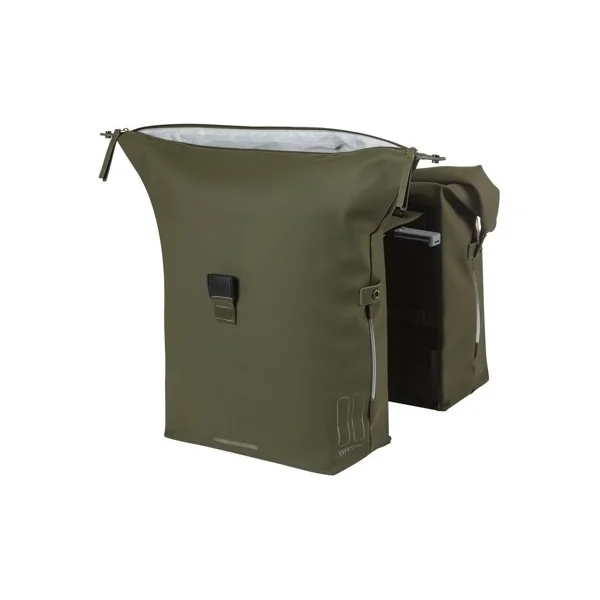 Dubbele fietstas Basil SoHo Nordlicht MIK 41 liter 31 x 13 x 37 cm - mosgroen