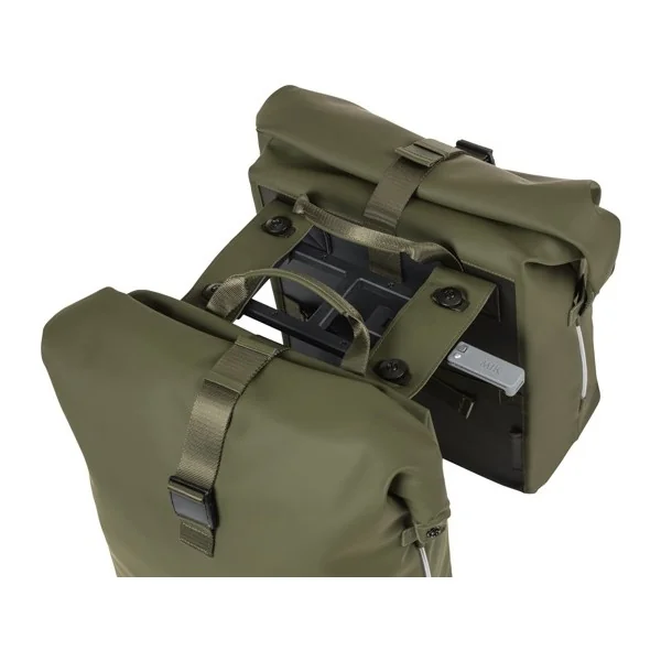 Dubbele fietstas Basil SoHo Nordlicht MIK 41 liter 31 x 13 x 37 cm - mosgroen