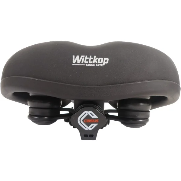 Fietszadel Wittkop Kelvin Accu met zadelstrop - zwart