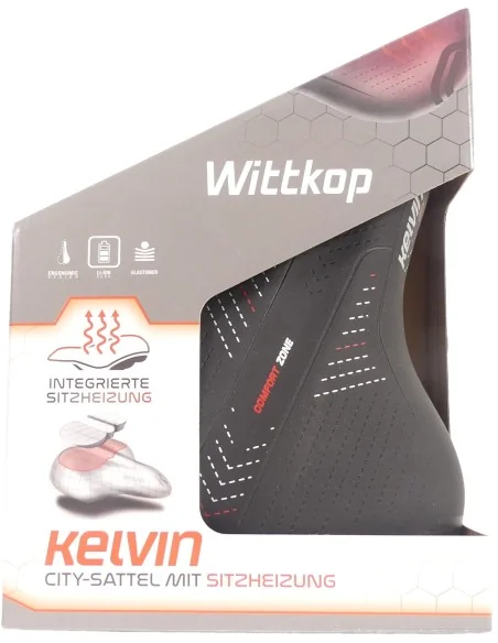 Fietszadel Wittkop Kelvin Accu met zadelstrop - zwart