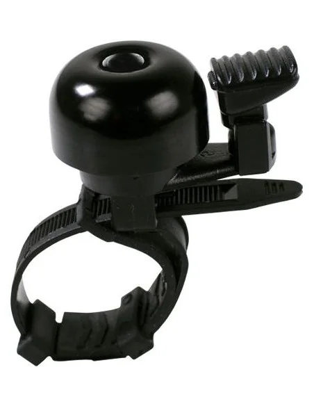 Fietsbel Simson Mini met flex-band bevestiging - zwart