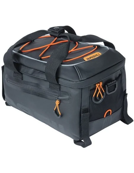 Bagagedragertas Basil Miles Tarpaulin 7 liter 32 x 20 x 20 cm - zwart/oranje