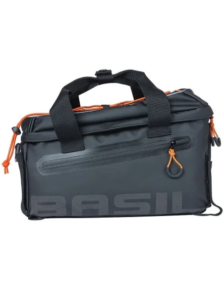 Bagagedragertas Basil Miles Tarpaulin 7 liter 32 x 20 x 20 cm - zwart/oranje