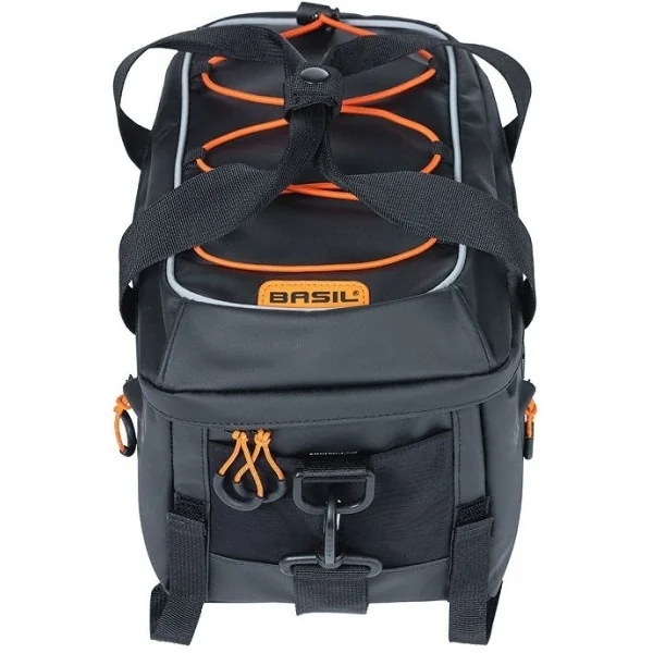 Bagagedragertas Basil Miles Tarpaulin 7 liter 32 x 20 x 20 cm - zwart/oranje