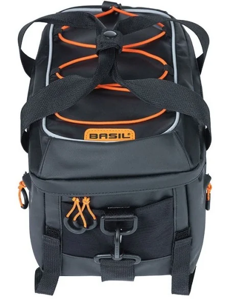 Bagagedragertas Basil Miles Tarpaulin 7 liter 32 x 20 x 20 cm - zwart/oranje