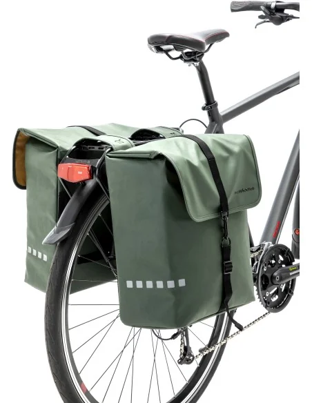 Dubbele fietstas New Looxs Odense 39 liter 34 x 16 x 38 cm (x2) - groen