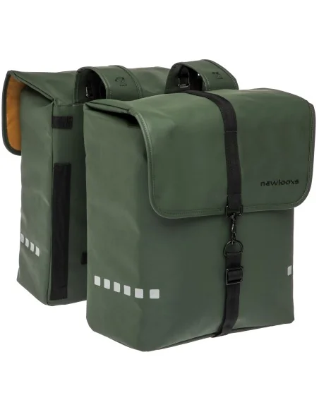 Dubbele fietstas New Looxs Odense 39 liter 34 x 16 x 38 cm (x2) - groen