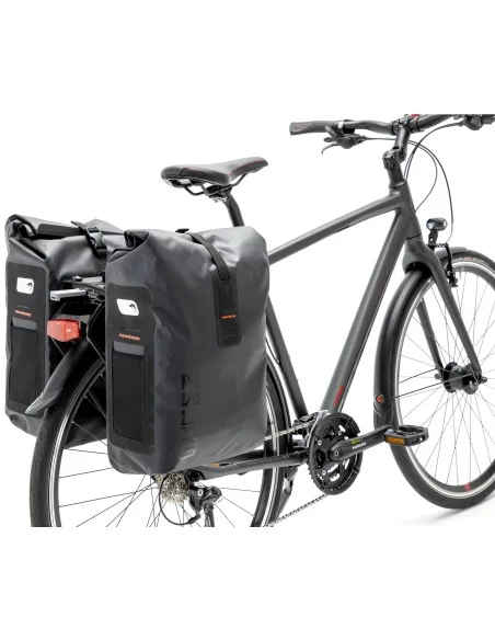 Dubbele fietstas New Looxs Varo Racktime waterdicht 40 liter 28 x 43 x 17 cm (x2) - zwart