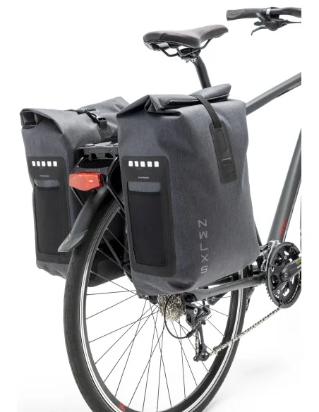 Dubbele fietstas New Looxs Varo Racktime 40 liter 28 x 43 x 17 cm (x2) - grijs