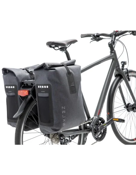 Dubbele fietstas New Looxs Varo Racktime 40 liter 28 x 43 x 17 cm (x2) - grijs