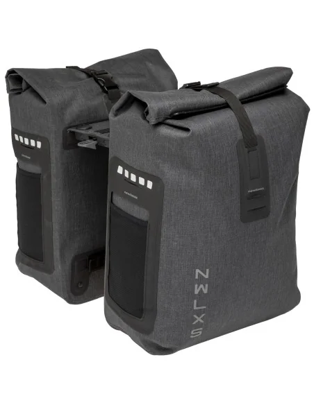 Dubbele fietstas New Looxs Varo Racktime 40 liter 28 x 43 x 17 cm (x2) - grijs